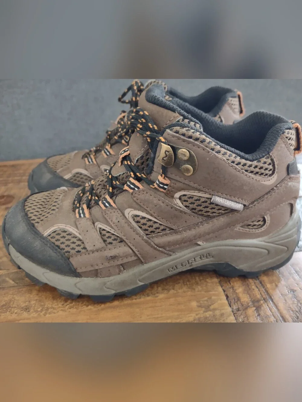 Merrell Moab Boys Mid-Ankle Waterproof Hiking Boots Size 1.5 MK261204